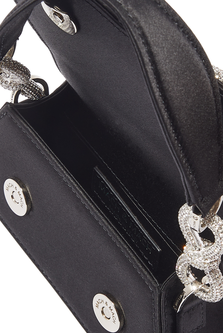 Samantha Double-Bow Satin Mini Handbag